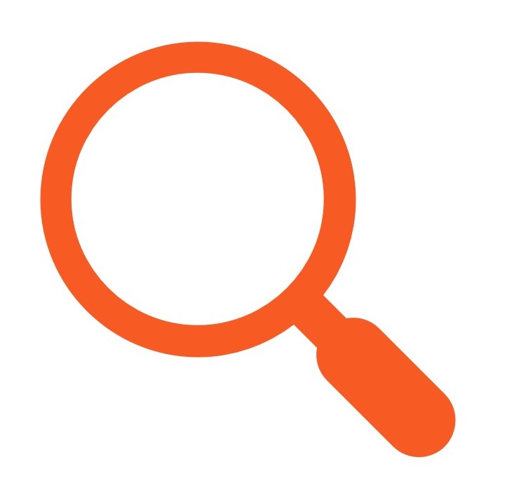 image of an orange magnifying glass