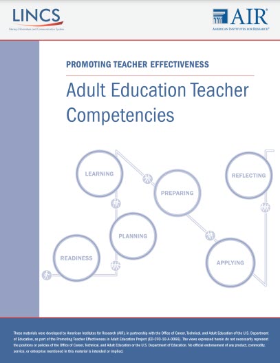 Image of the cover page of the Adult Education Teacher Competencies